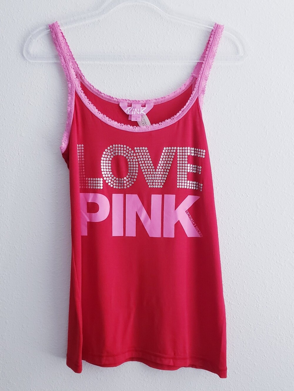 Pink Victoria's Secret Y2K Love pink Tank Top - Picture 2 of 8